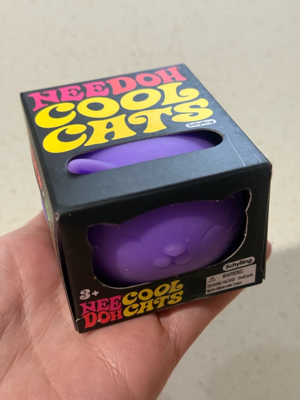 Needoh Cool Cats Squeezable Cat Toy - Purple
